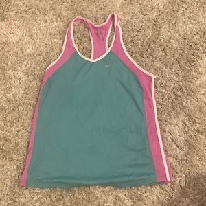 Teal and pink Nike racer back Dri-fit tank